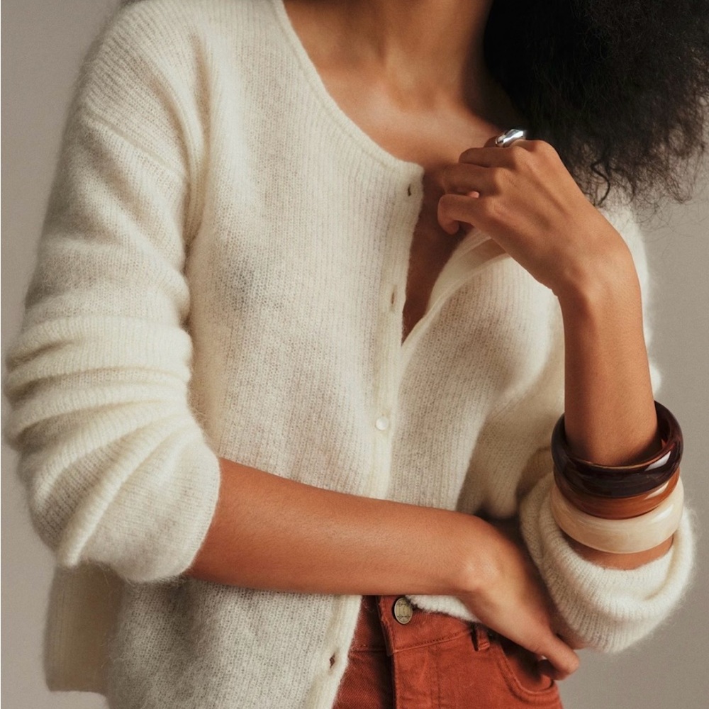 Sezane Gaspard Cardigan Ecru - Size S - Picture 3 of 9